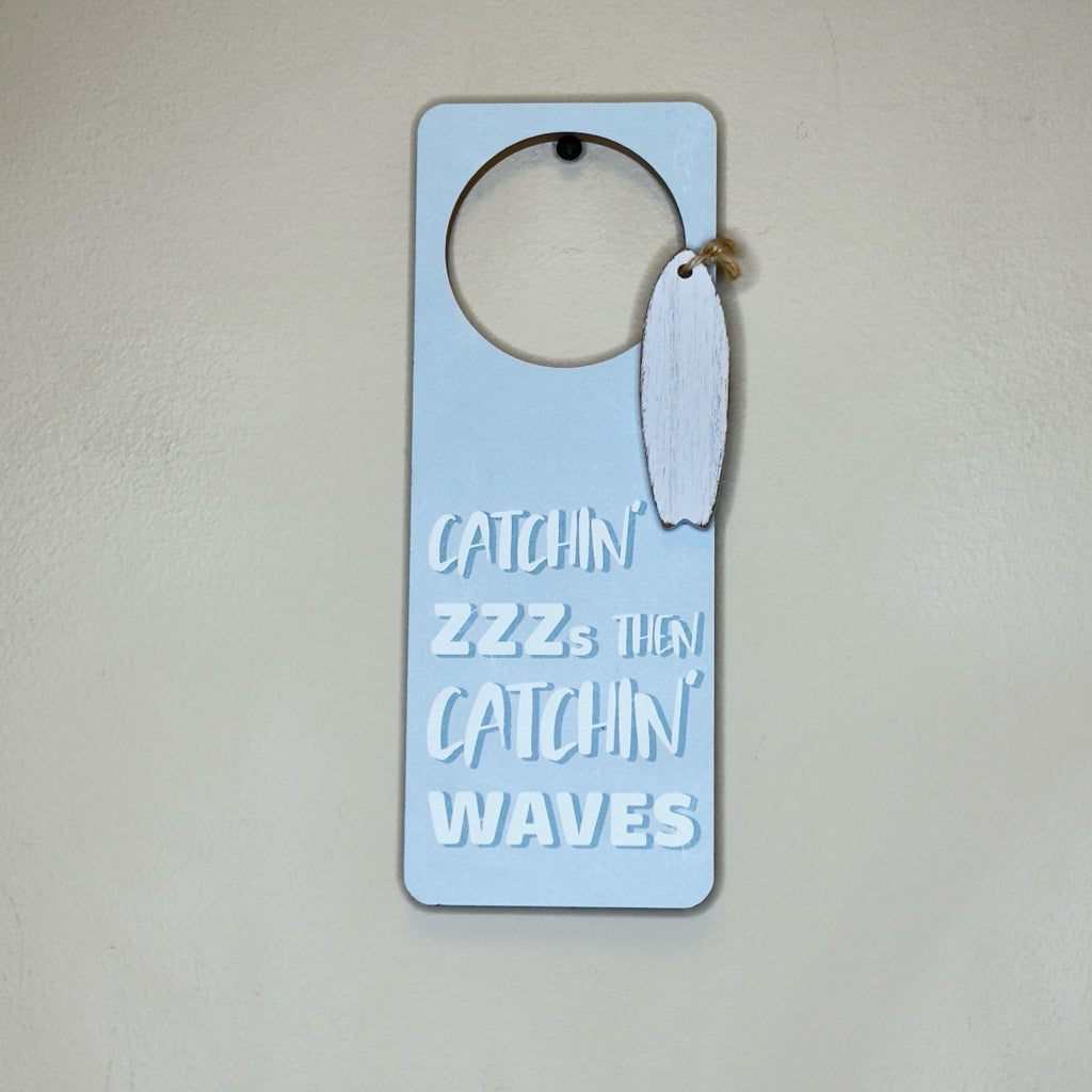 Catchin Waves Wood Door Hanger