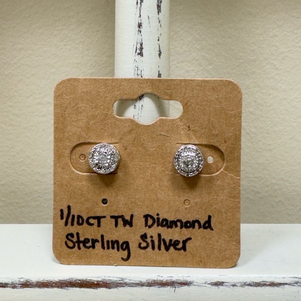 1/10ct TW Diamond Sterling Silver Earrings
