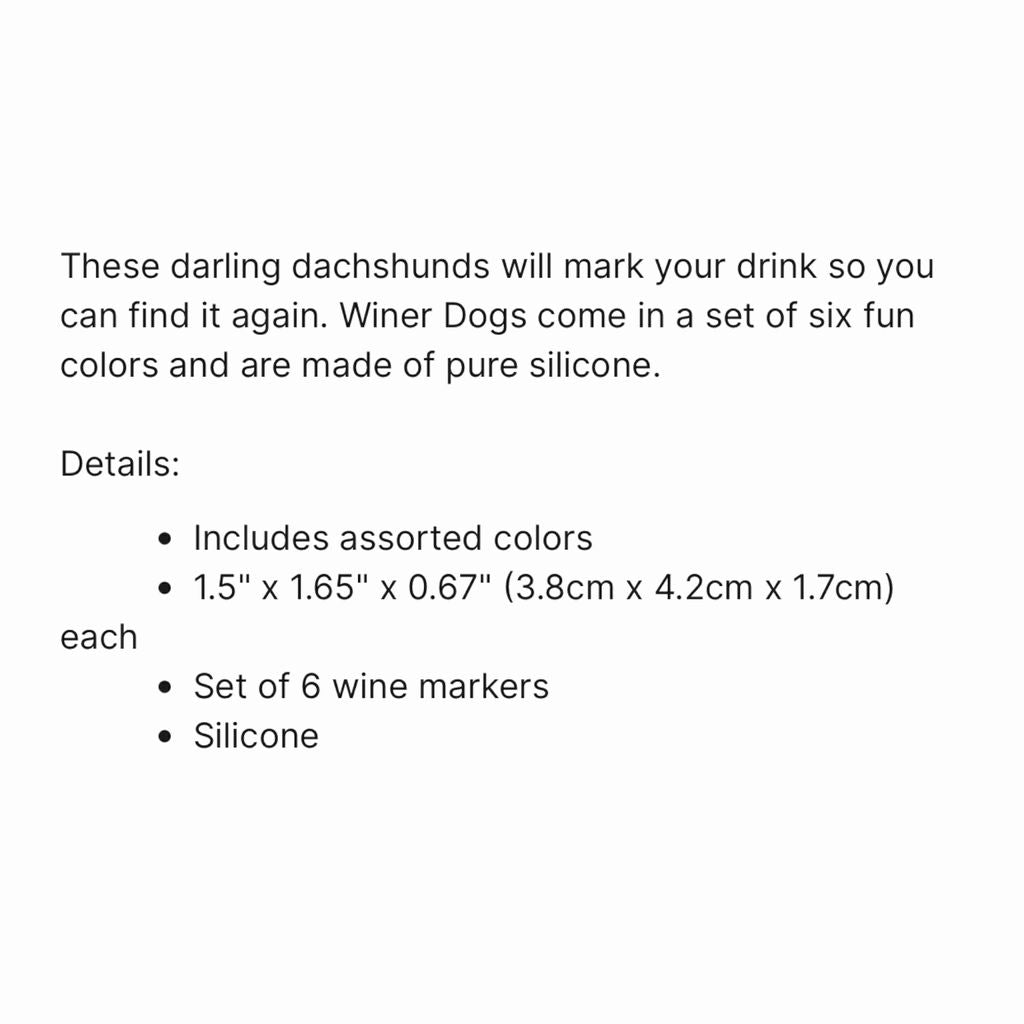 Dachshunds Winer Dogs Wine Markers