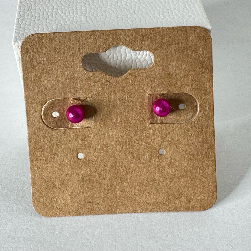 Pink Ball Stud Earrings