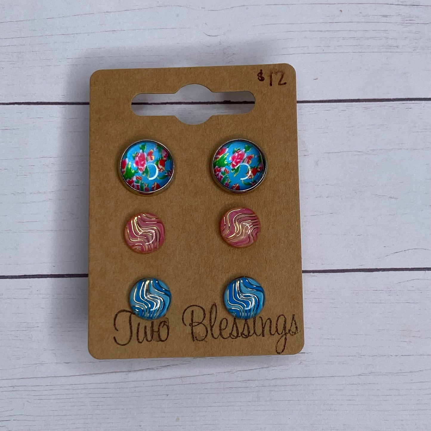 Two Blessings Earrings - 3pk