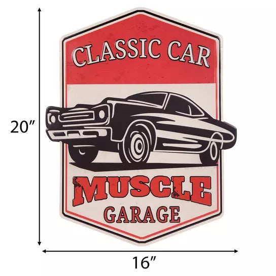 Classic Car Muscle Garage Metal Sign