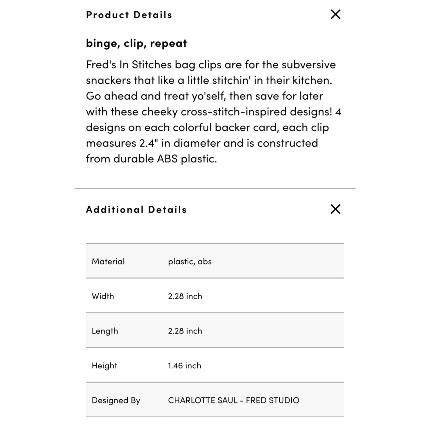 In Stitches Bag Clips