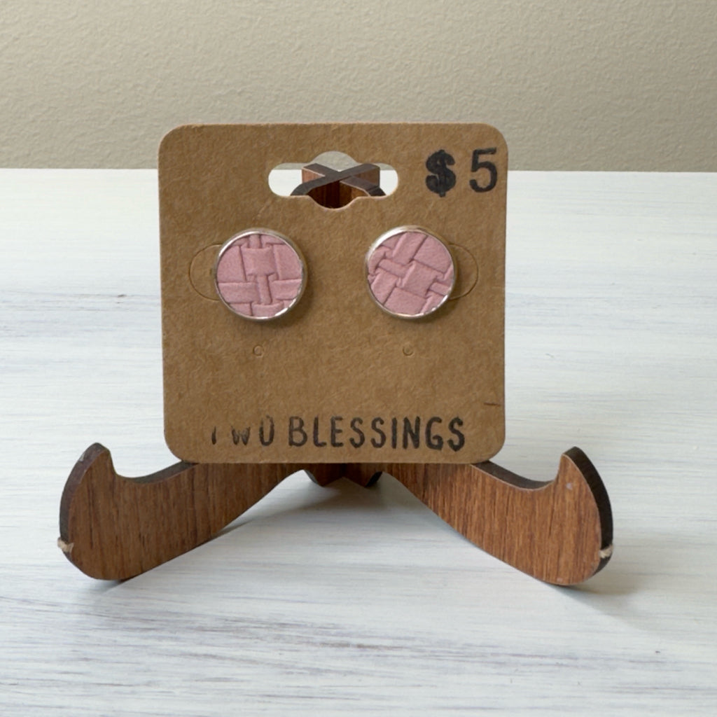 Two Blessings Earrings - Textured Mauve