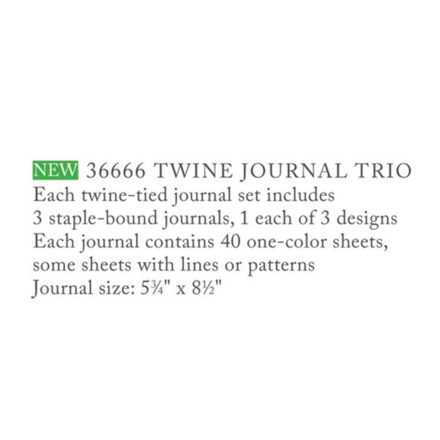 Molly & Rex Twine Journal Trio