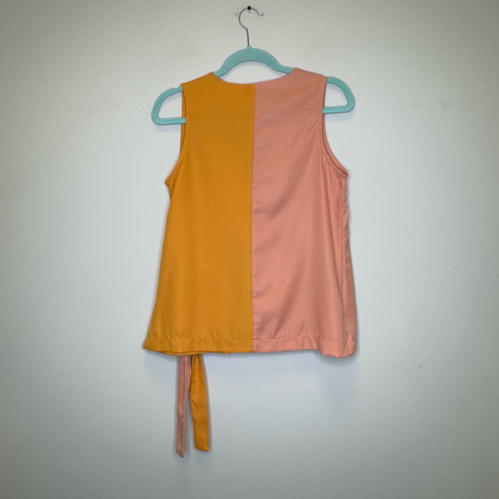 Pink & Orange Wrap/Tie Sleeveless Top - Size Small