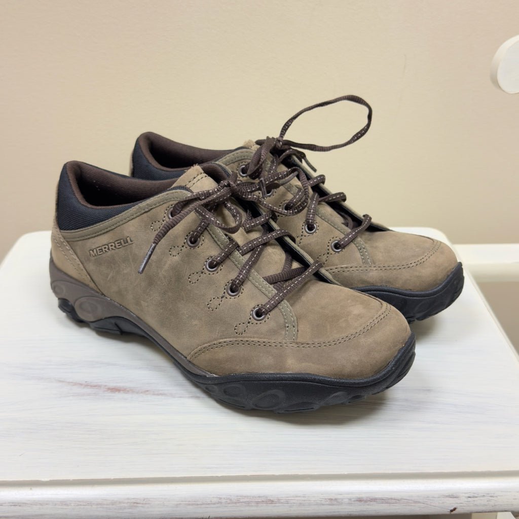 Merrell Quartz Stone Ortholite Leather Hiking Shoes - Size 7 1/2