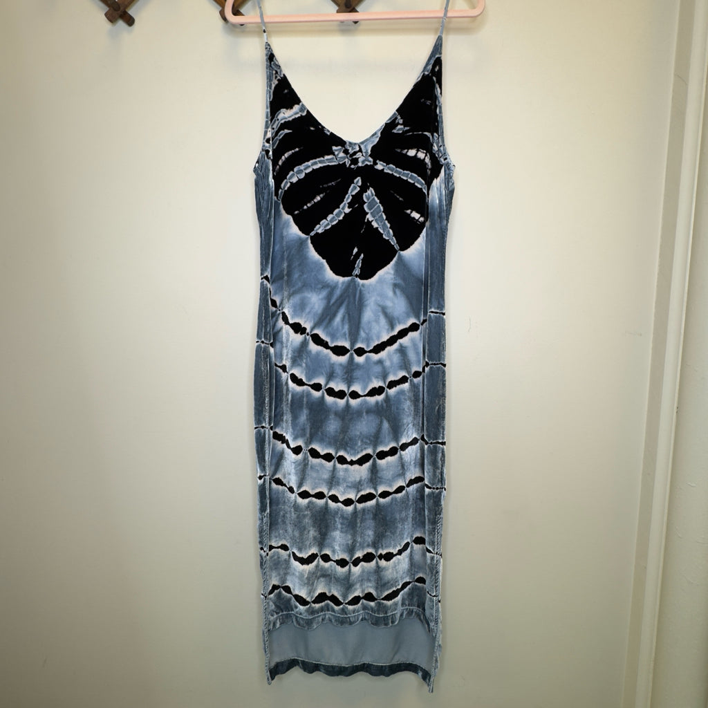 YFB Young Fabulous & Broke Astrid Velvet Tie Dye Slip Dress - Size Small