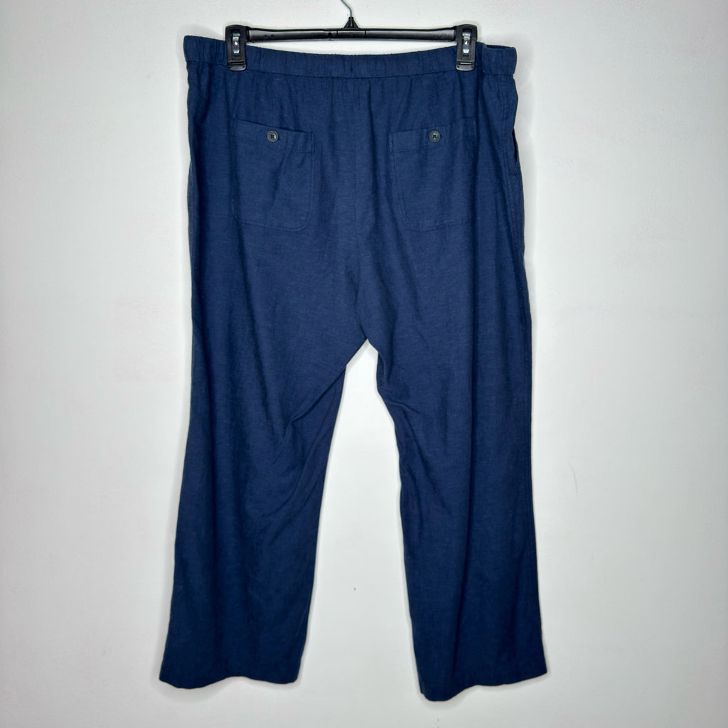 Liz Claiborne Cotton Linen Blend Drawstring Waist Pants - Size XXL Petite