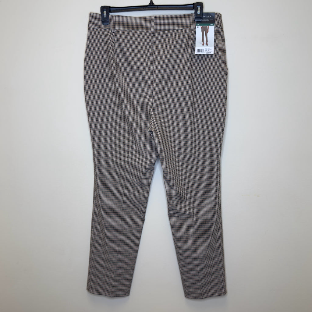Rafaella Pull-On Plaid Pants - Size 18