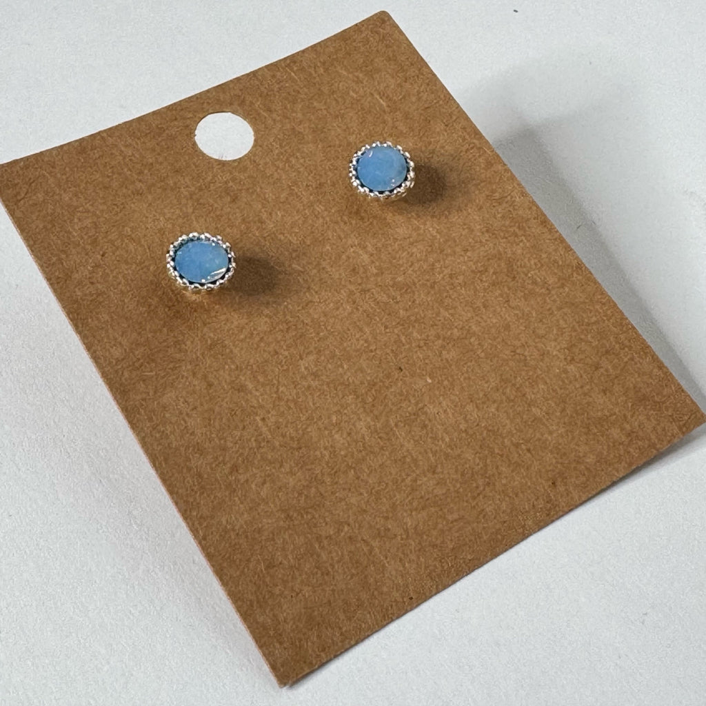 Periwinkle Blue Halo Stud Earrings