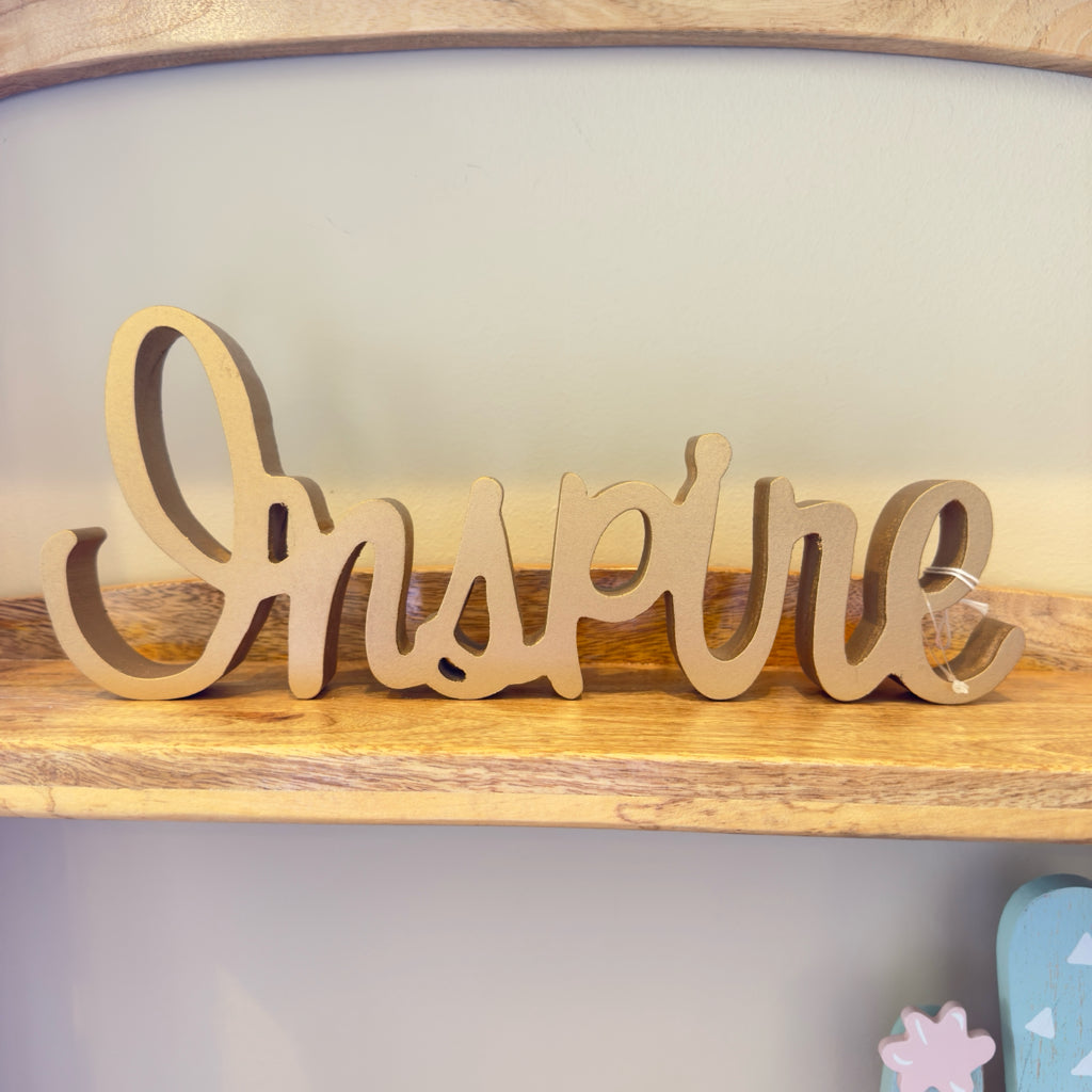 Gold Inspire Block Sign