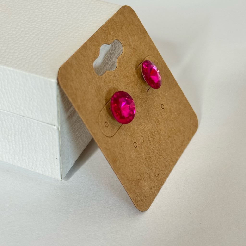 Pink Crystal Post Earrings