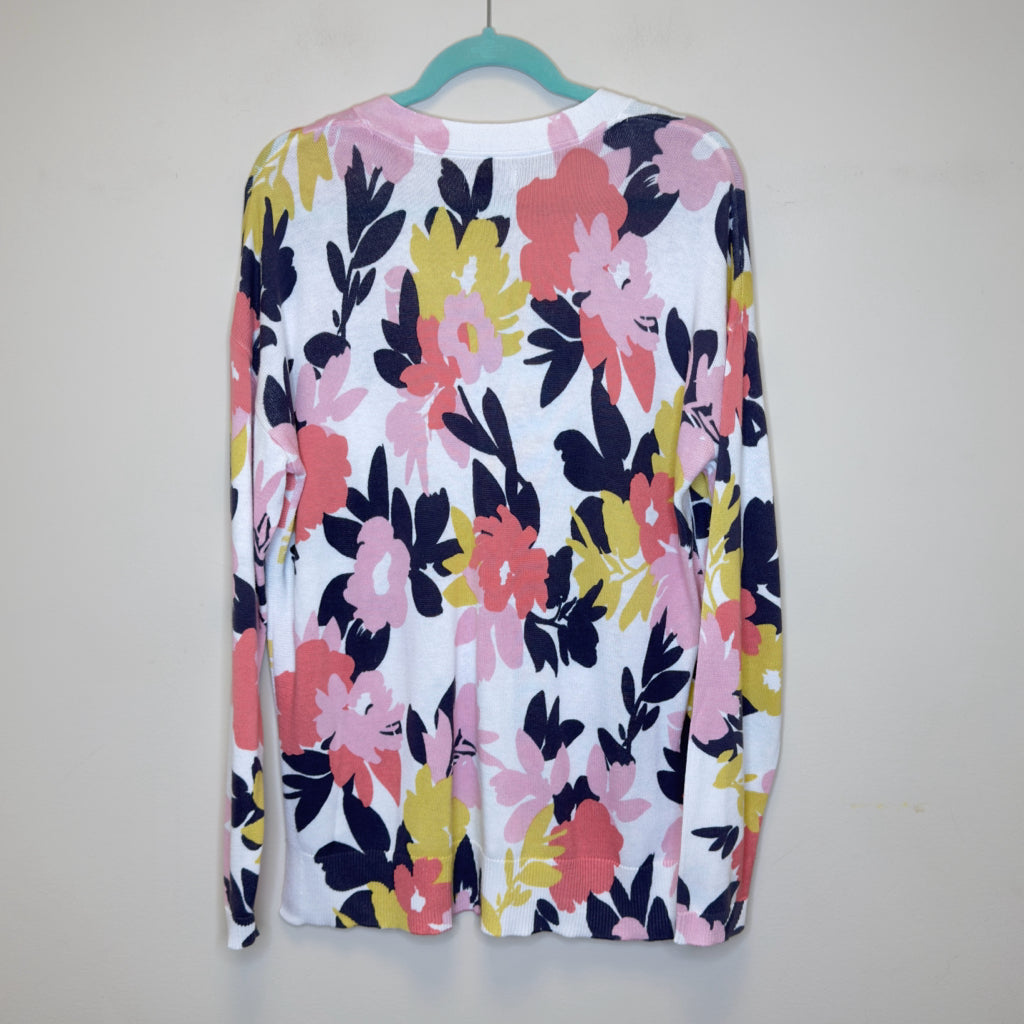 Croft & Barrow Floral Print Cardigan - Size Large