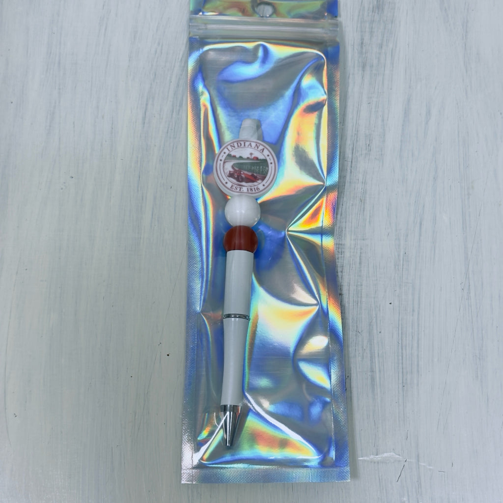 Beaded Ink Pen - Indiana