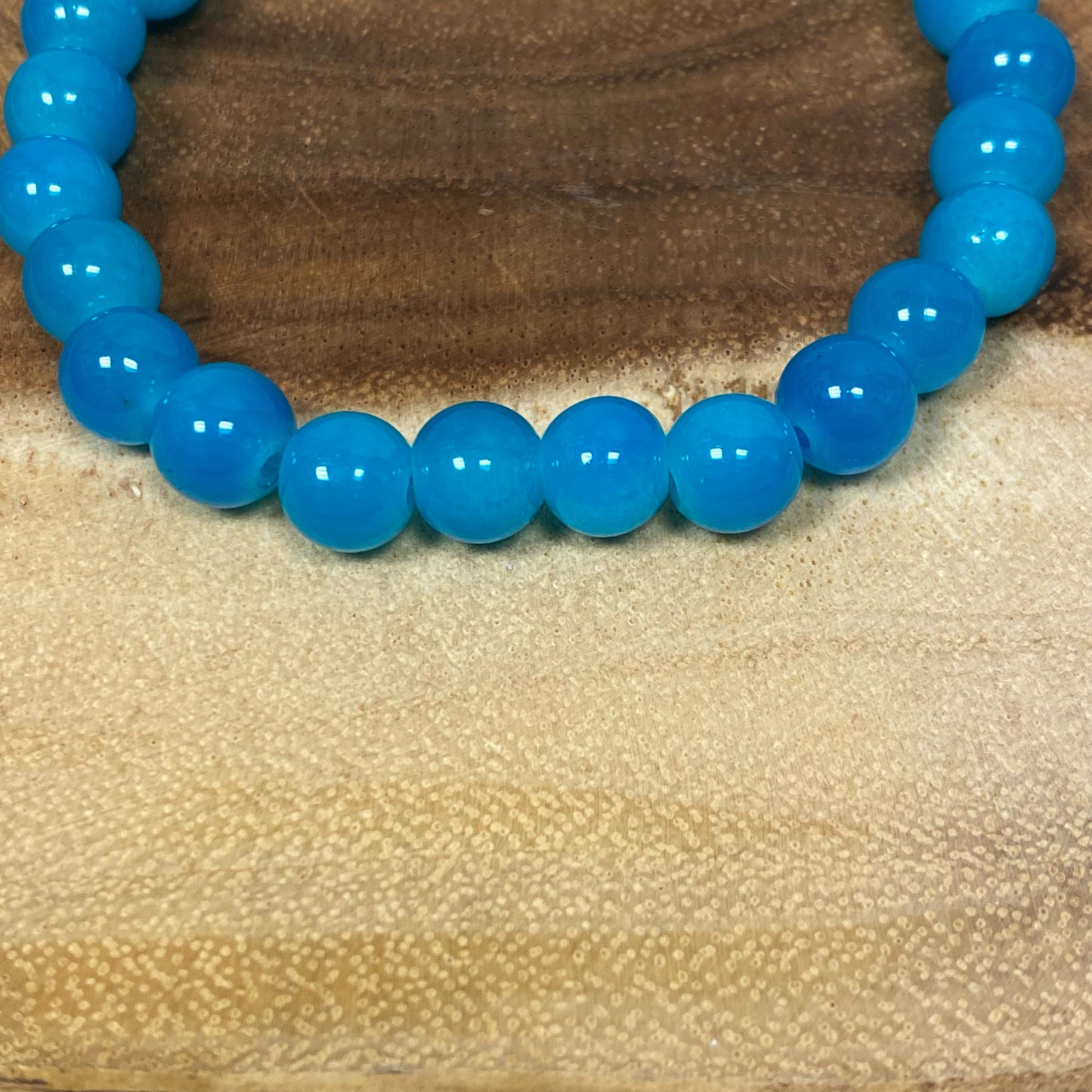 Inga Ann's Turquoise Glass Beaded Bracelet
