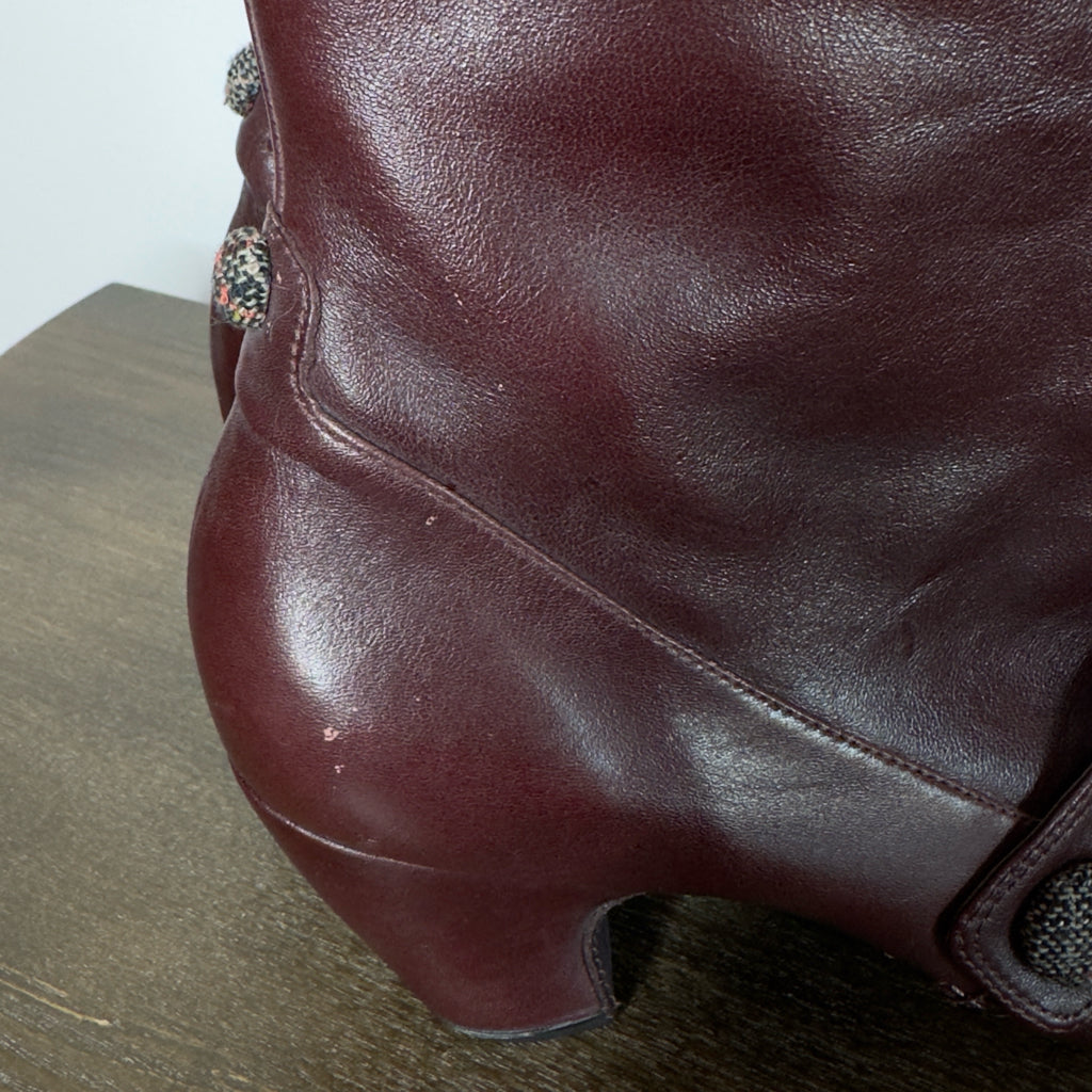 Indigo Leather Booties - Size 8