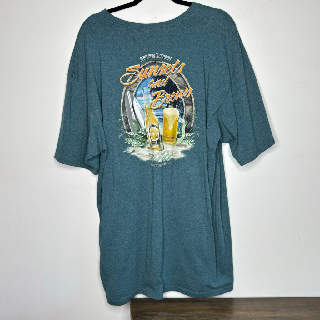 Newport Blue "Sunsets and Brews" Graphic Tee - Size XXL