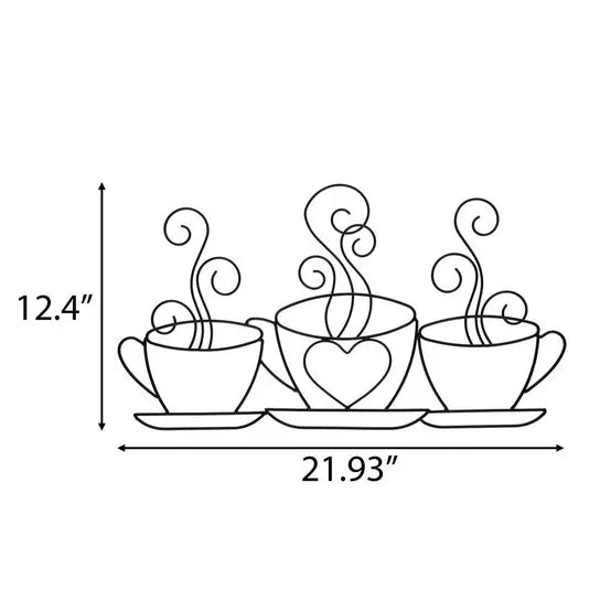 Trio Of Mugs Metal Wall Decor
