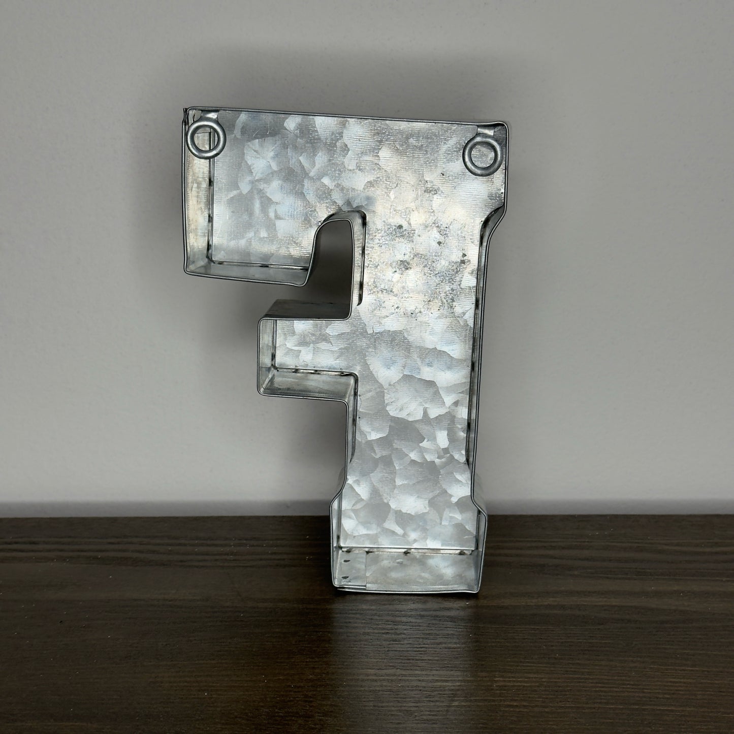 "F" Galvenized Metal Letter