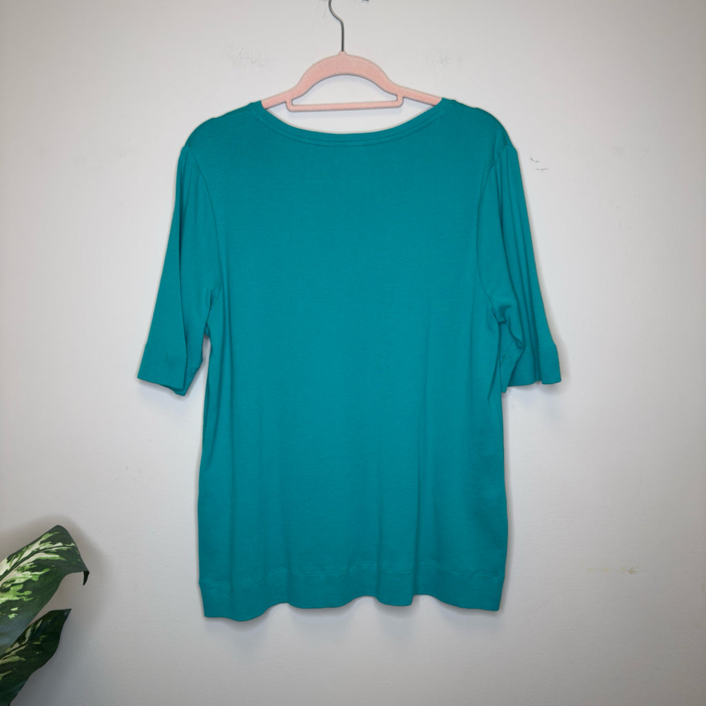 Chico's Pima Cotton Everyday V-Neck Tee - Size Large