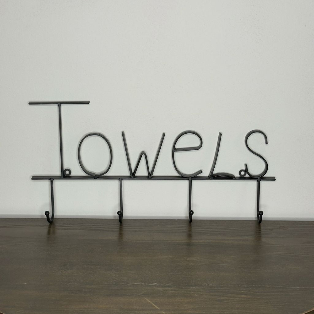 Black Metal Towels Wall Hook