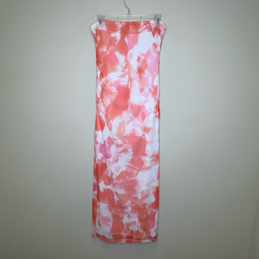 Printed Strapless Pencil Dress - Size Medium
