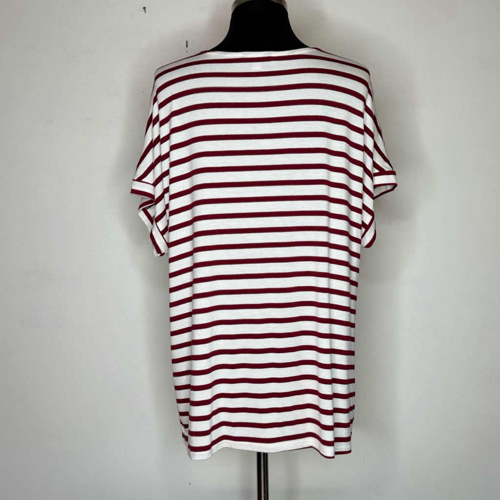 Green Envelope Striped Tee - Size XL
