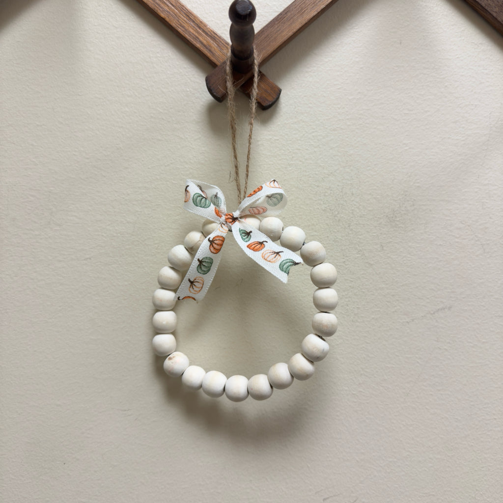 Fall Wreath Decor w/Pumpkin Ribbon