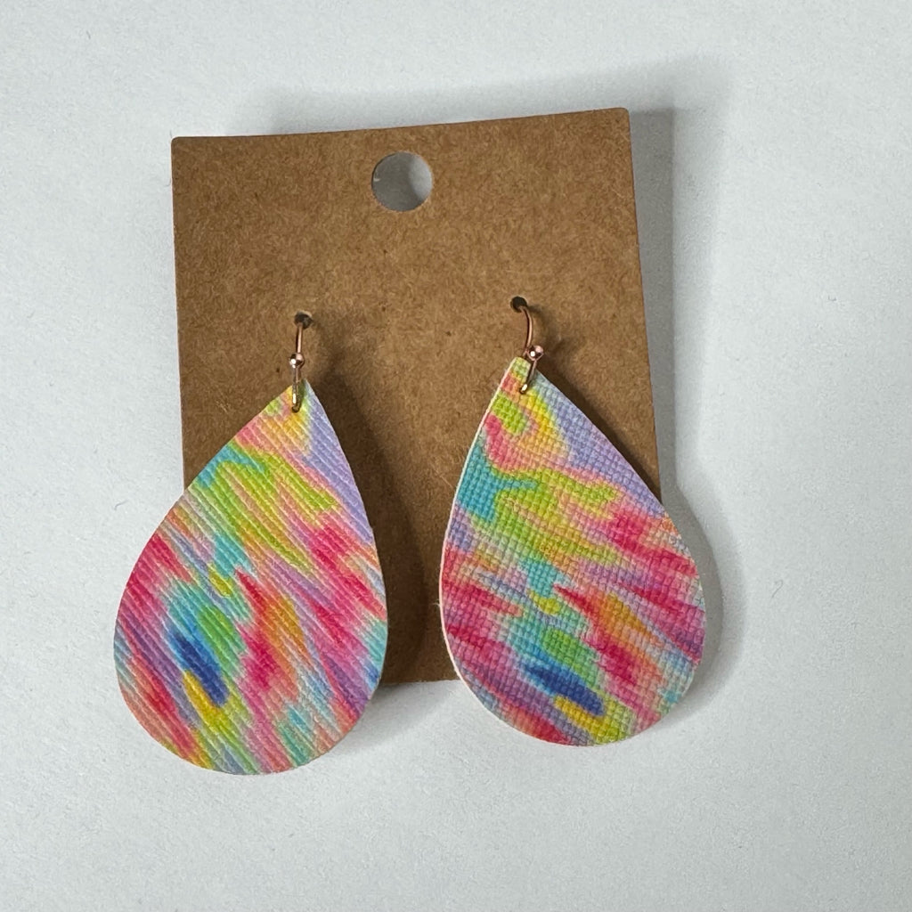 Tie-Dye Teardrop Dangle Earrings