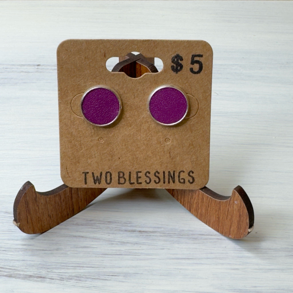 Two Blessings Earrings - Purple