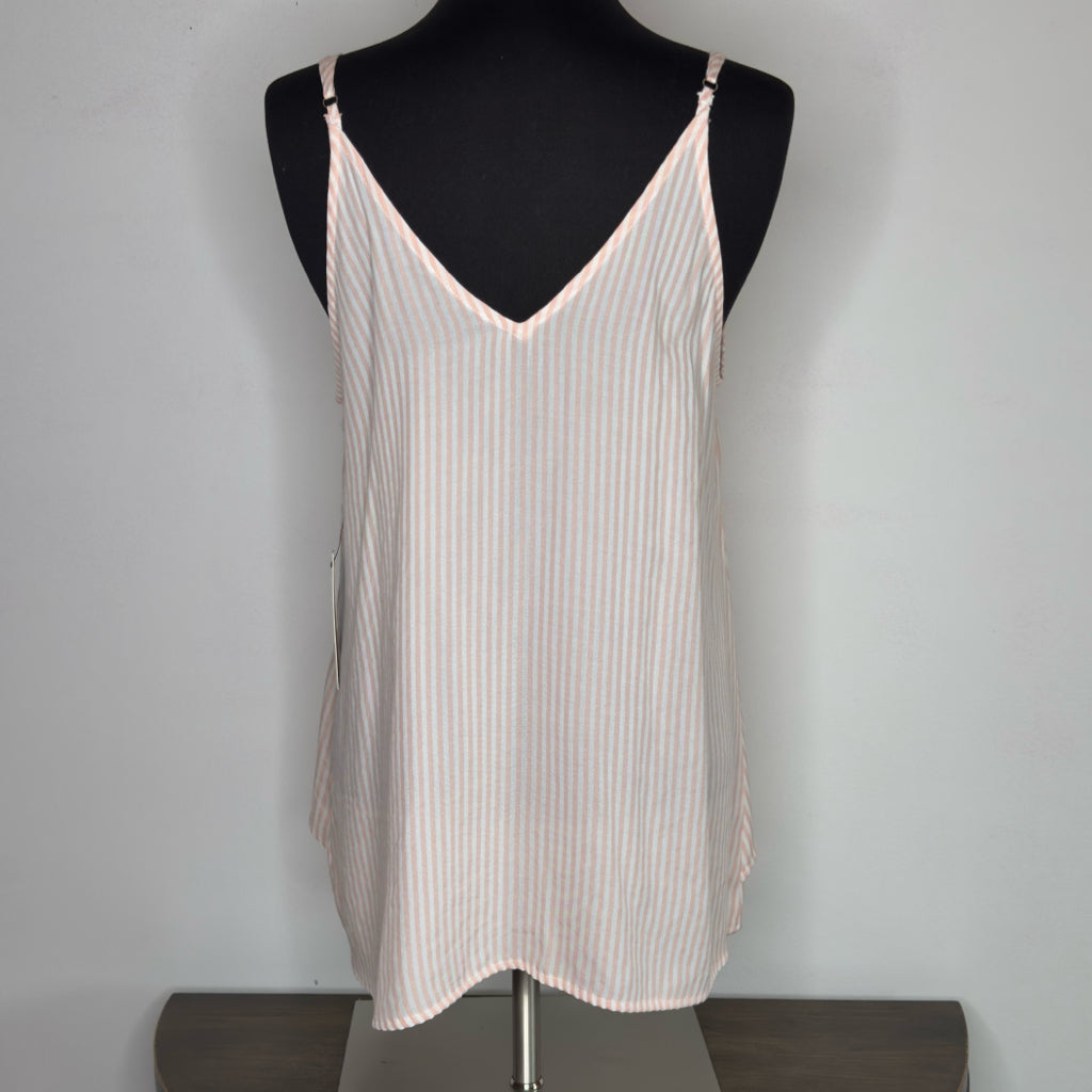 Doe & Rae Striped Tie-Front Tank Top - Size Small