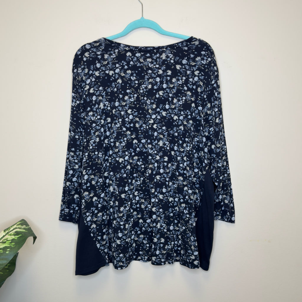 J.Jill Pima Cotton Floral Top - Size 3X