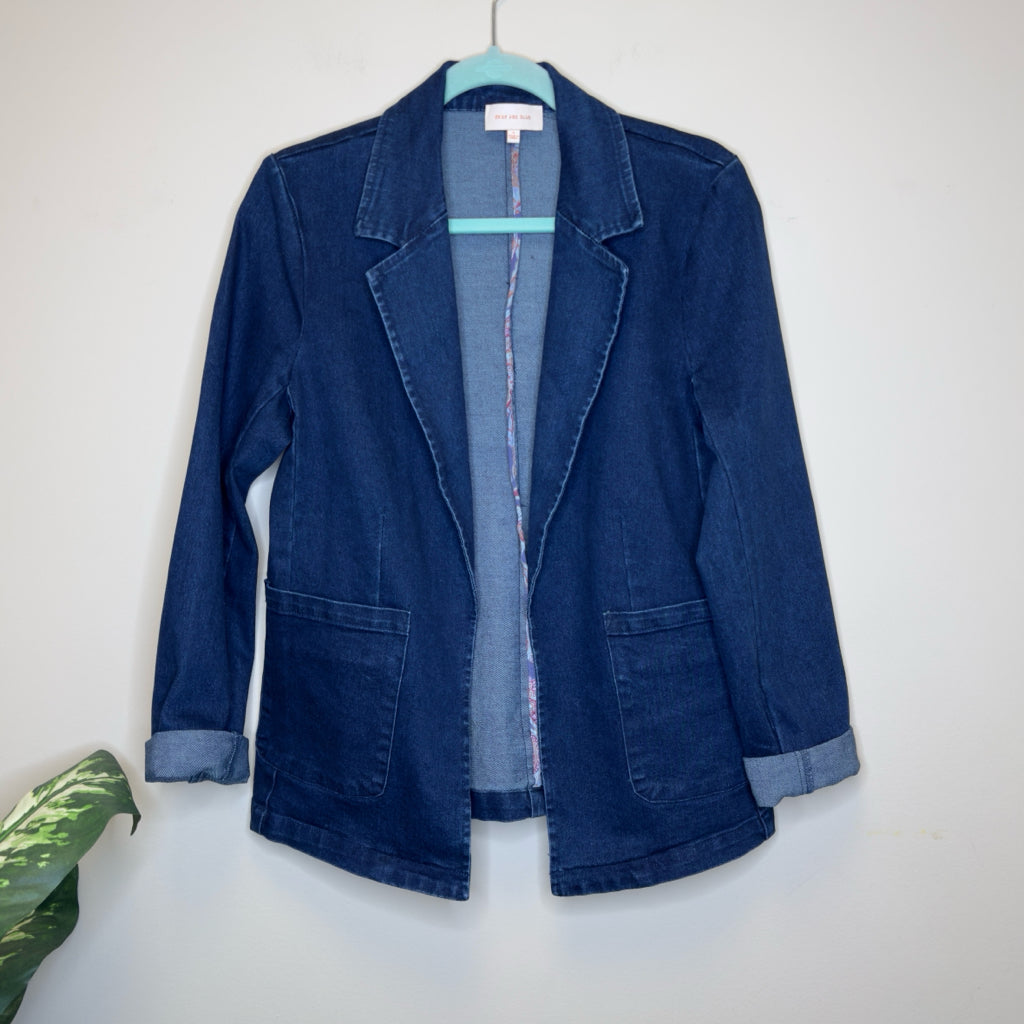 Skies Are Blue Denim Blazer - Size Small