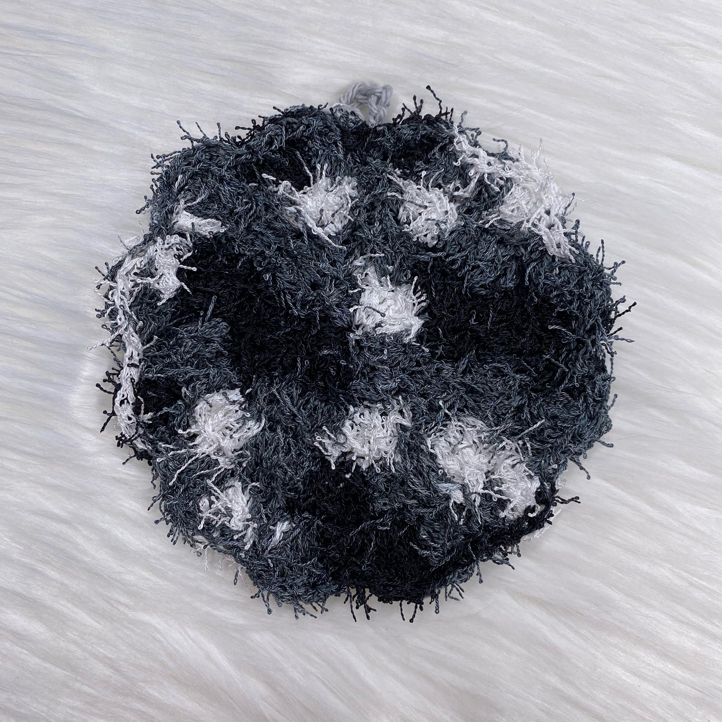 2-Sided Bath Sponge - Black/White/Gray