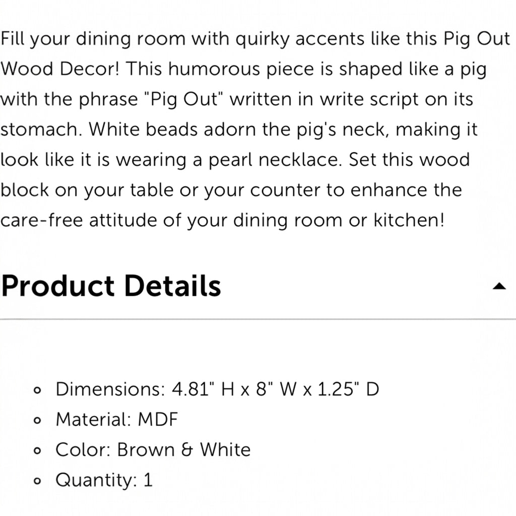 Pig Out Wood Decor