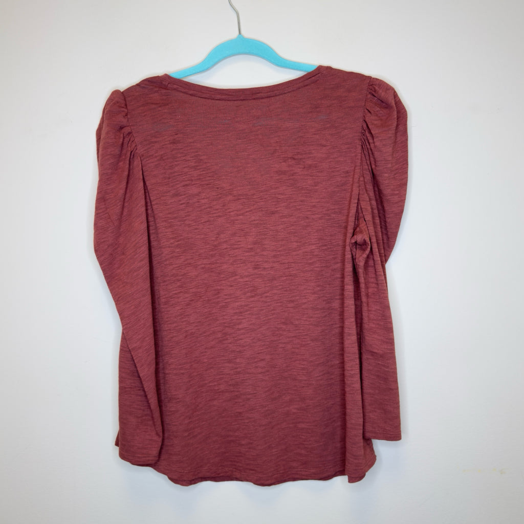Chico's Scroll Print 3/4 Sleeve Romantic Tee - Size Large