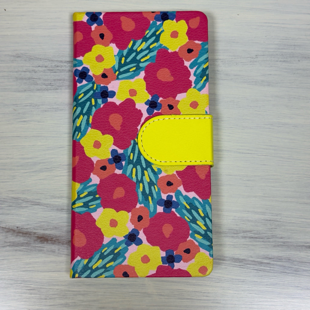 Vibrant Floral Faux Leather Magnet Close Notebook