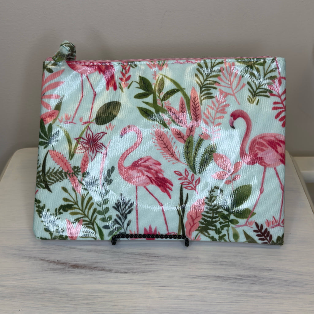 Flamingo/Tropical Print Zipper Pouch