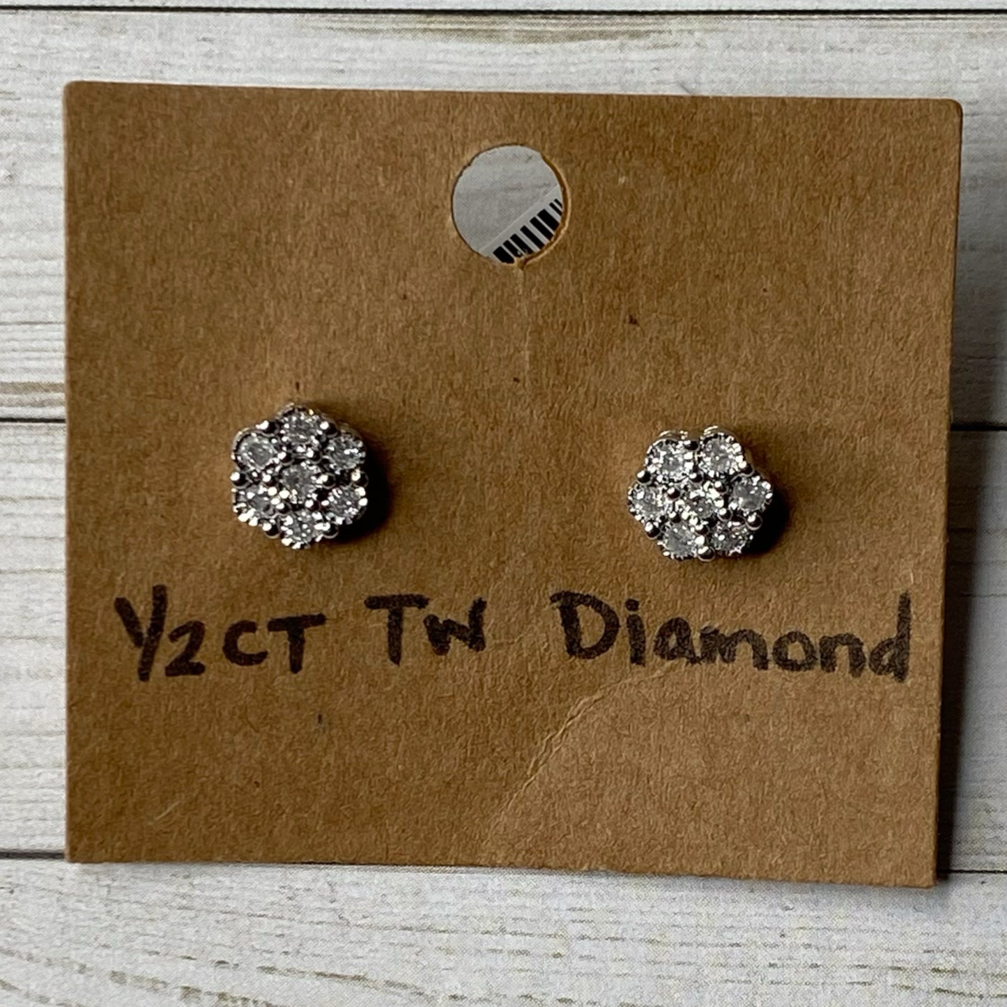 1/10ct TW Diamond Cluster Earrings