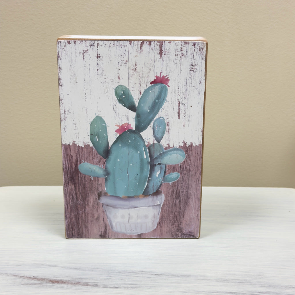 Cactus Print Box Sign
