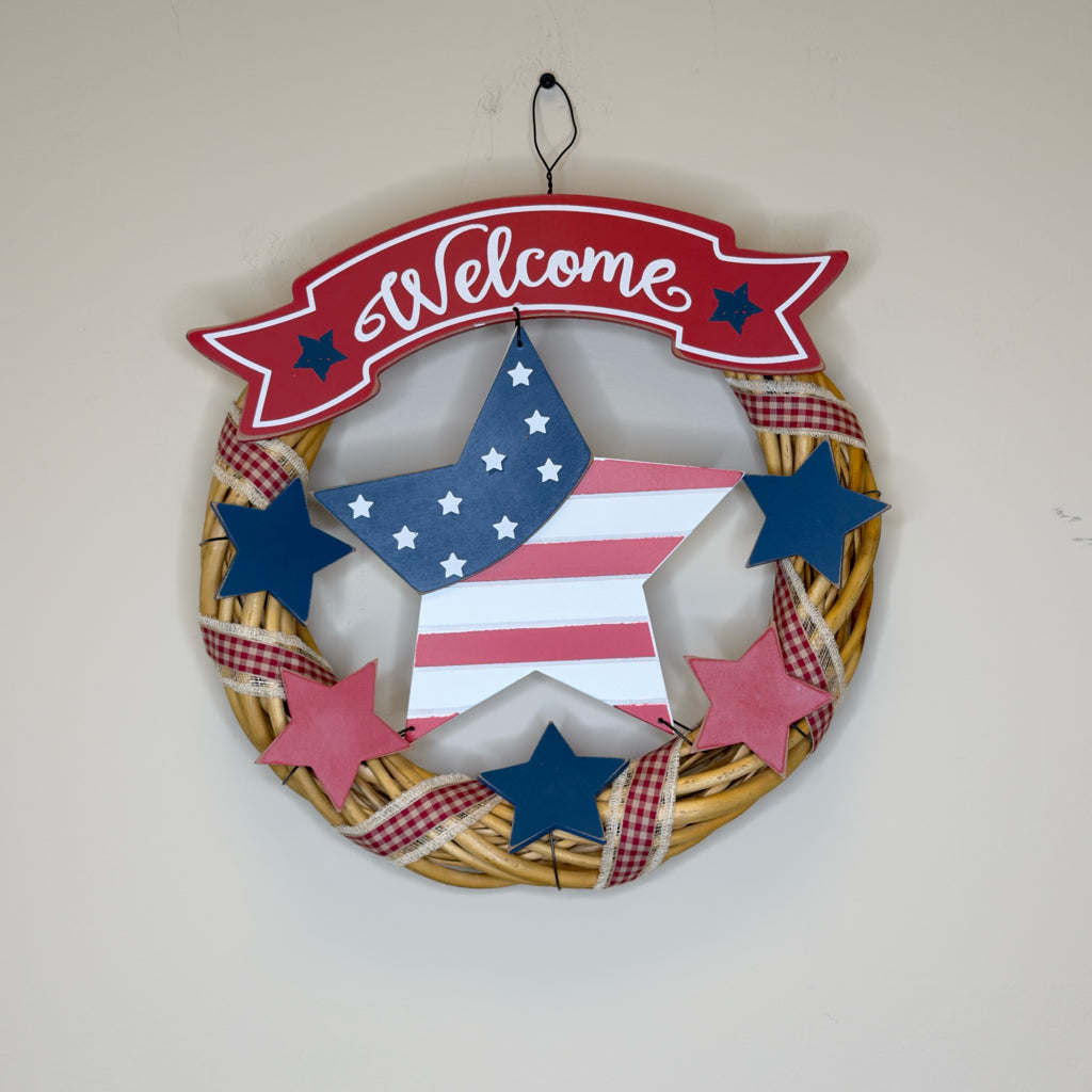 Red, White & Blue Welcome Wreath