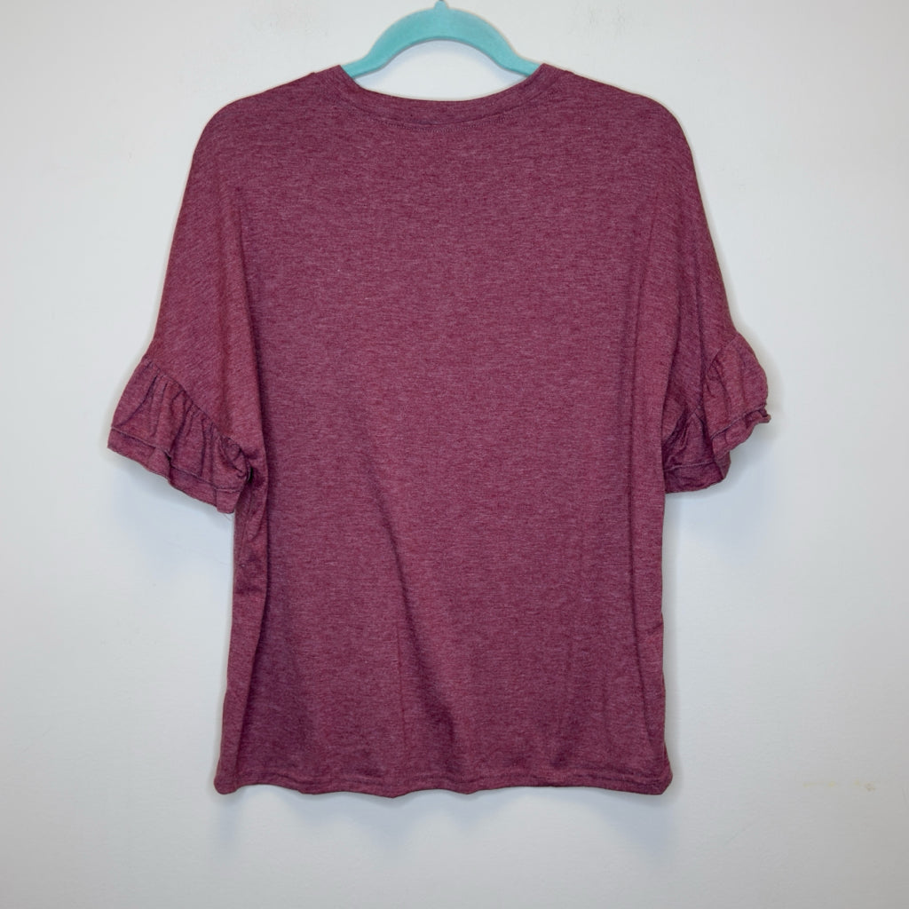 Ruffle Short Sleeve Tee - Size XL