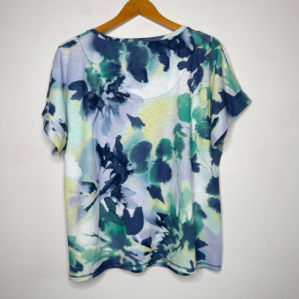 Chico's Zenergy Floral Drop Shoulder Top - Size Large