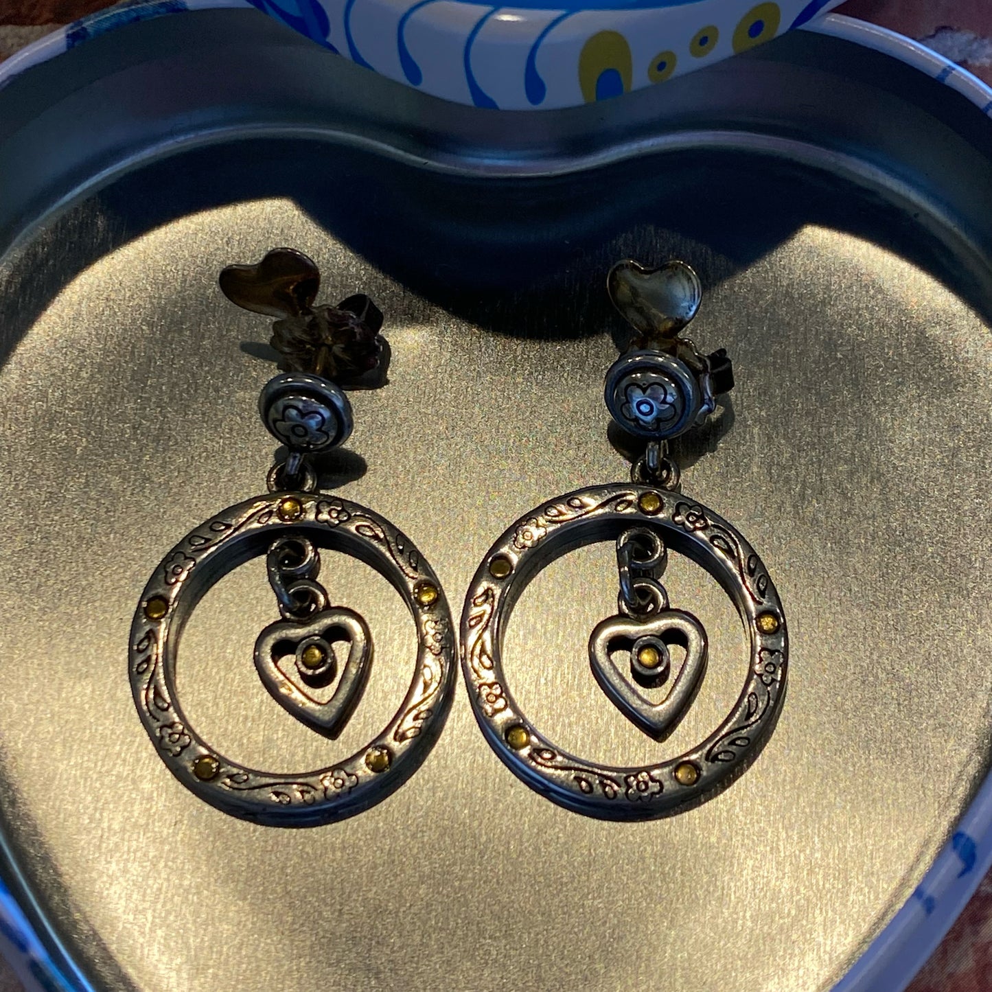 Brighton Earrings w/Brighton Metal Trinket Box
