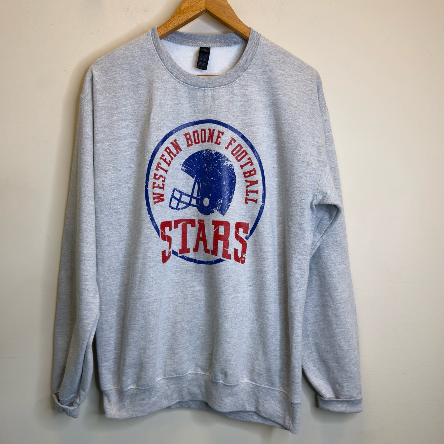 Western Boone Stars Football Crewneck Sweatshirt - Size Medium