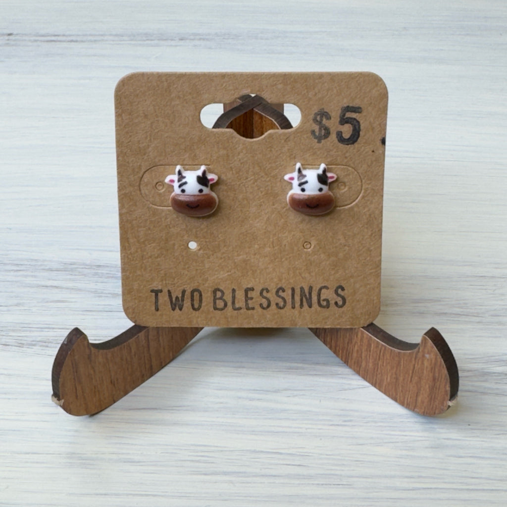 Two Blessings Earrings - Cow
