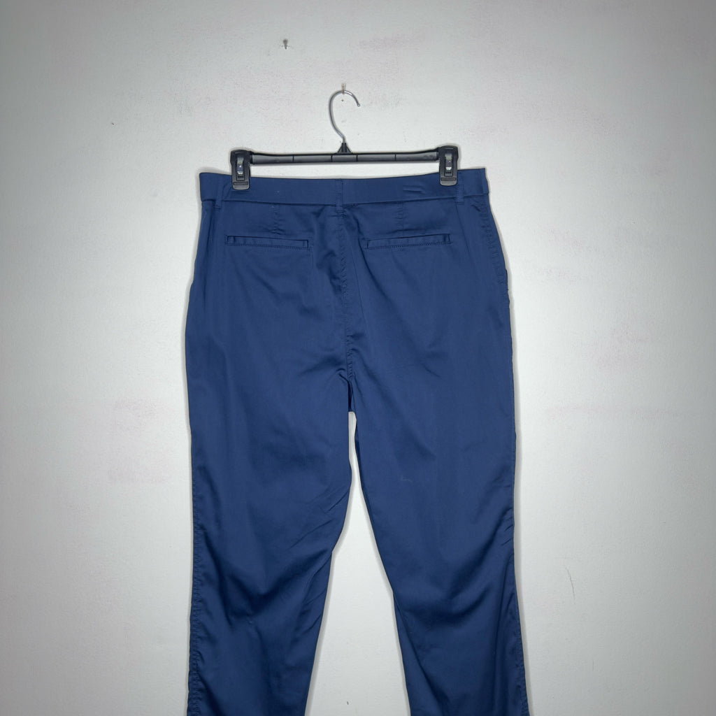 Chico's Cuffed Ankle Navy Blue Pants - Size Large