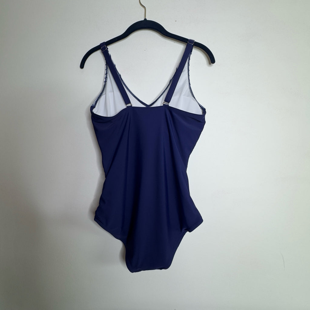 One Piece V-Neck Tummy Control Swimsuit - Size Medium