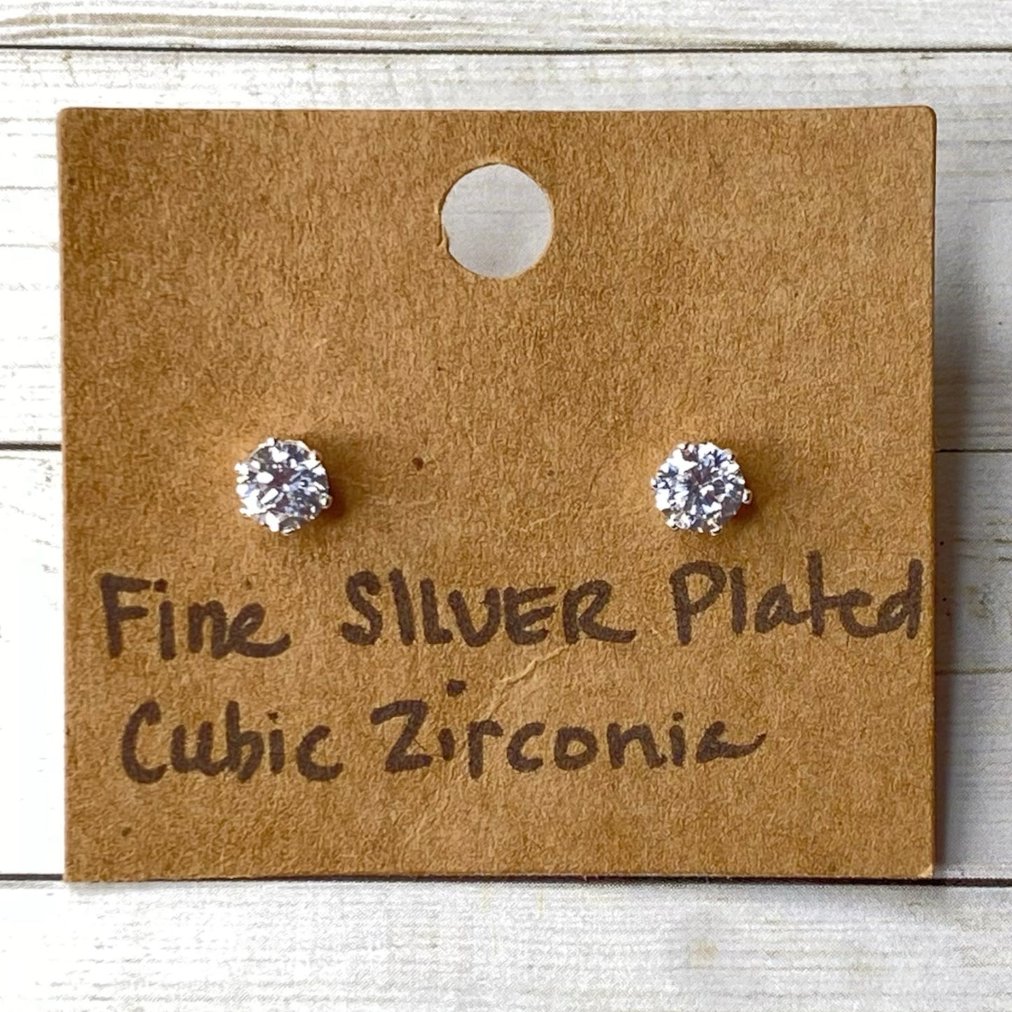 Fine Silver Plated Cubic Zirconia Earrings